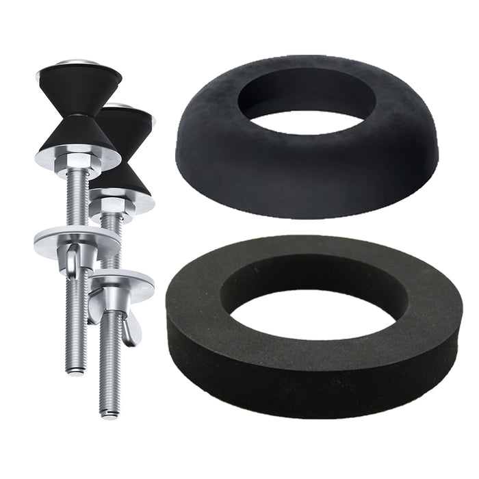 Toilet Cistern Seal Kit 100mm M6 Bolt Through 1.5" Rubber Dome 2" Foam Washer Set