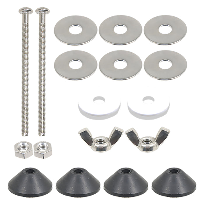 Toilet Cistern Seal Kit 100mm M6 Bolt Through 1.5" Rubber Dome 2" Foam Washer Set