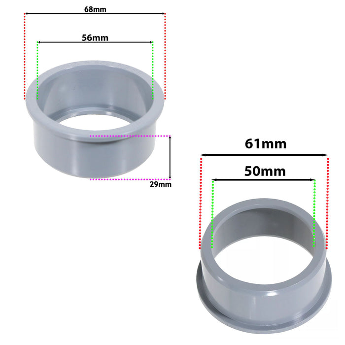 110mm Soil Pipe Reducer + 32mm 40mm 50mm Boss Adaptor Solvent Push Fit Kit (Grey)