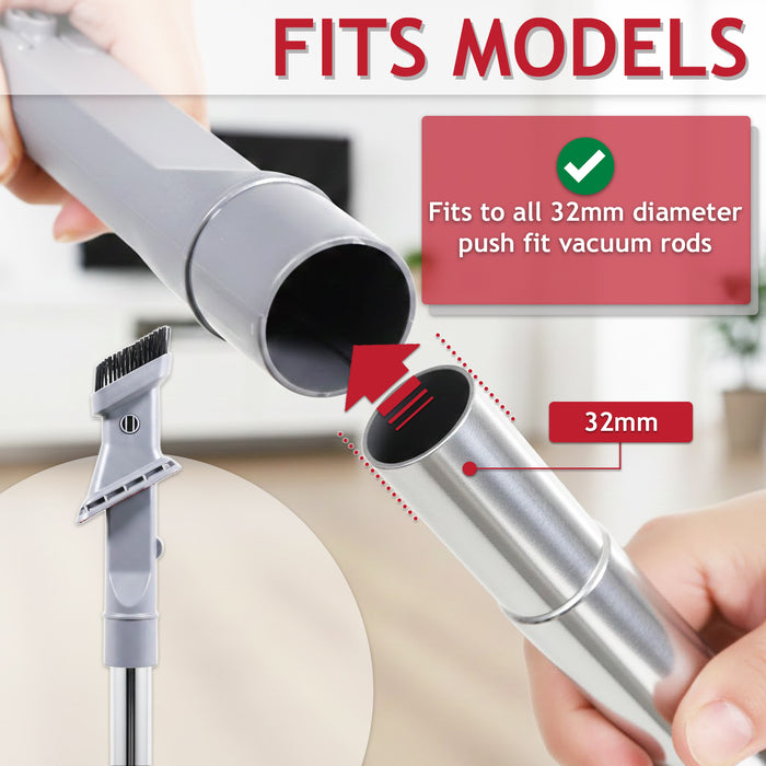 3 in 1 Brush Crevice Upholstery Dusting Mini Tool Attachment for Nilfisk Vacuum Cleaner (32mm)