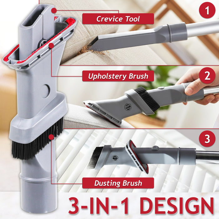 3 in 1 Brush Crevice Upholstery Dusting Tool for Vax Power 6 7 Total Home U84 U85 U88 Vacuum Cleaner (32mm)