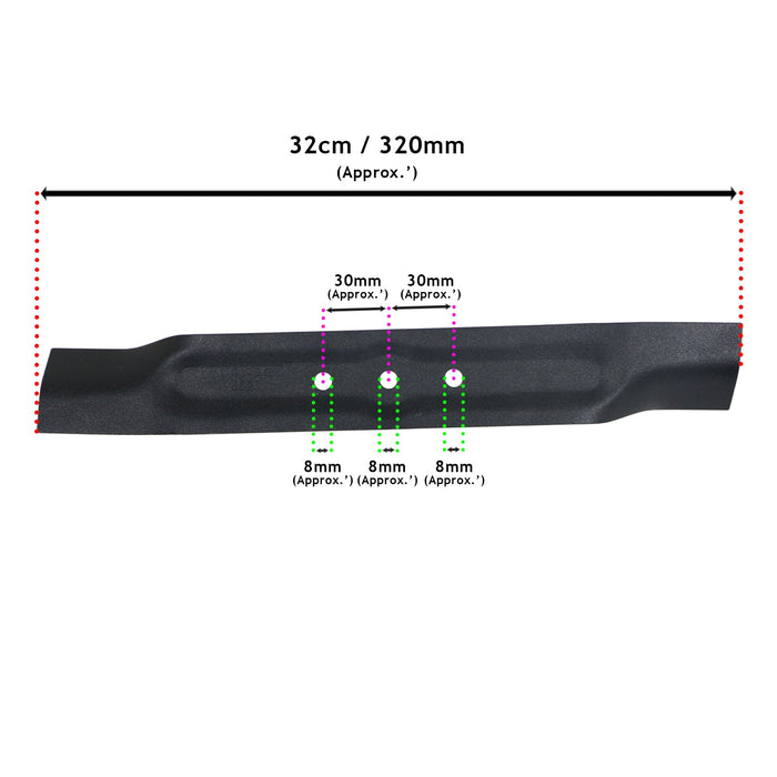 Blade for Qualcast Easi Trak 32 320 Lawnmower 32cm Metal Rotary Cutter
