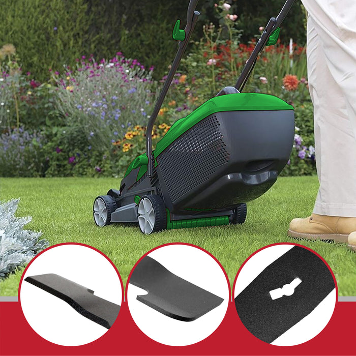 Metal Blade for Aldi Ferrex 1200W SLM32F-ZE Lawnmower 32cm Powder Coated Steel Grass Cutter