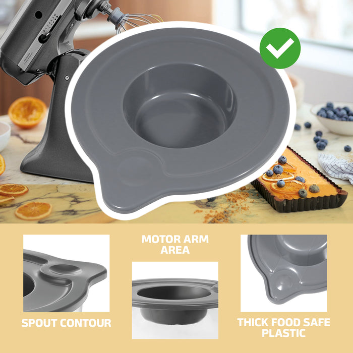 4.7L Glass Mixing bowl Jug for KitchenAid Stand Mixers K40 5KSM5GB Spout 5qt + Plastic Seal Cover