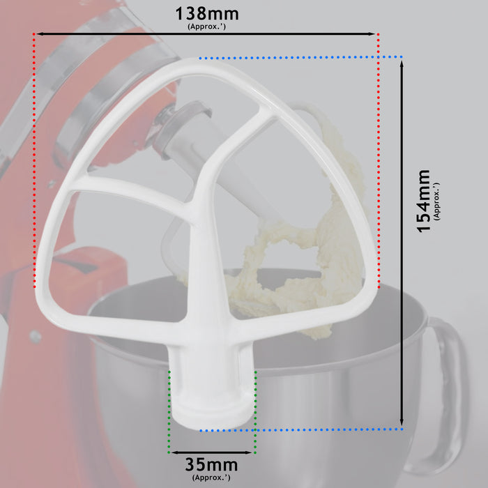K45B 5K5THCB Type Flat Edge Beater for KitchenAid 4.3 4.7 4.8 5 L Tilt Head Stand Mixer K45SS KSM75 KSM90 KSM95
