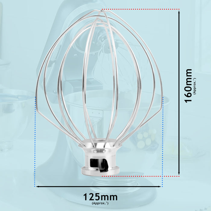 Beater Whisk Dough Hook for KitchenAid Stand Mixer KSM100 KSM103 KSM110 KSM5TH3PSS Type 3 Piece Stainless Steel Set