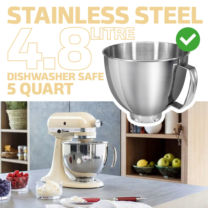Bowl for KITCHENAID Mixer 4.8L K5THSBP Stainless Steel Tilt-Head K45SS KSM1 KSM9