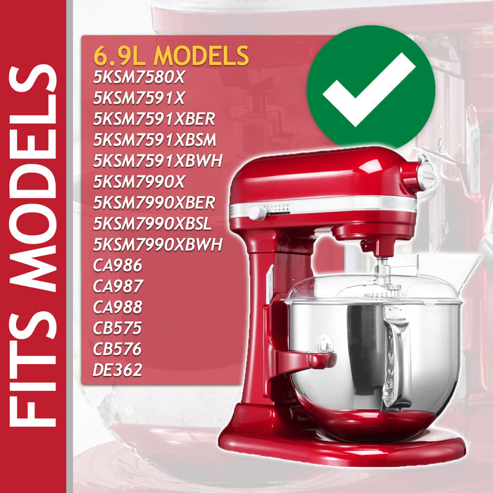Splash Guard for KitchenAid 5KSM 7580 7591 7990 6.9L Stand Food Mixer Bowl Splatter Pouring Shield Cover