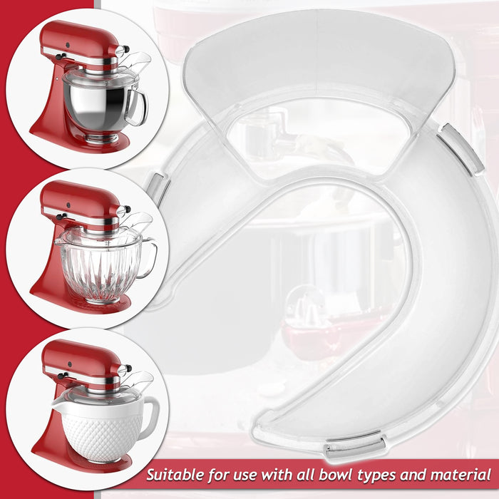 Splash Guard for KitchenAid 5KSM 7580 7591 7990 6.9L Stand Food Mixer Bowl Splatter Pouring Shield Cover