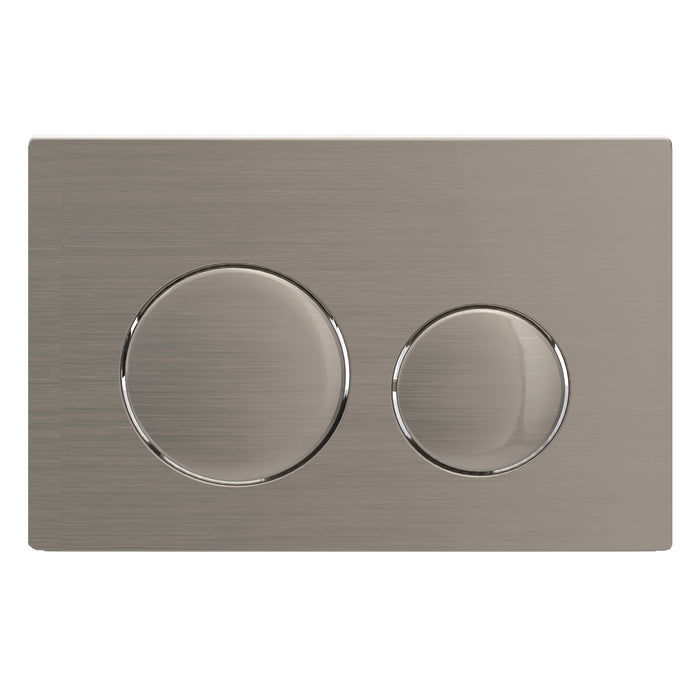 Luxury Flush Plate Kit for Concealed Toilet Cistern Wall Hung Frame (Brushed Nickel, 245mm x 165mm)