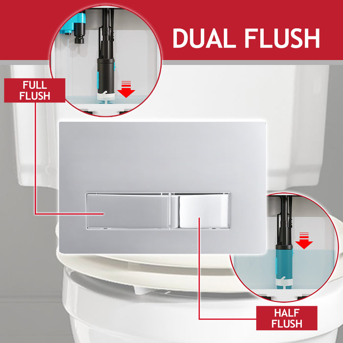 Luxury Concealed Toilet Cistern Flush Plate Kit for Skylo Wall Hung Frame (Chrome Silver, 245mm x 165mm)