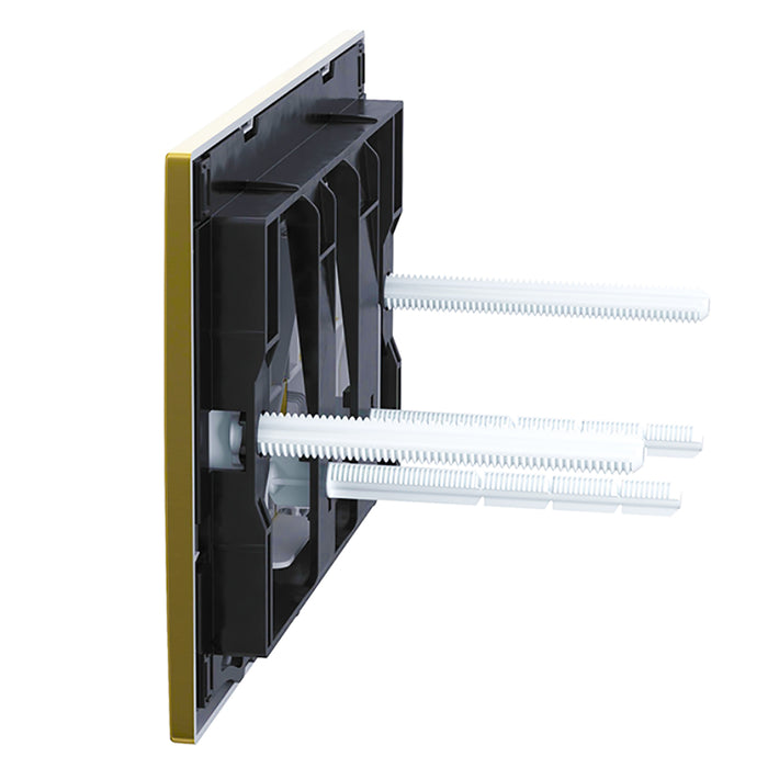 Luxury Concealed Toilet Cistern Flush Plate Kit for Skylo Wall Hung Frame (Brushed Brass, 245mm x 165mm)