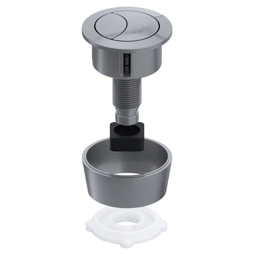 Universal Toilet Cistern Dual Flush Push Button Kit for 20mm 40mm 50mm 60mm Lid Hole (Brushed Nickel)