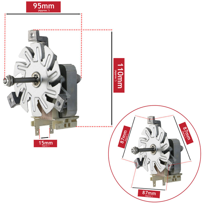 Fan Oven Motor for Bush AE6BFB AE6BFS AE56DA AE56DW BIBFOB BIBFOS 32013533