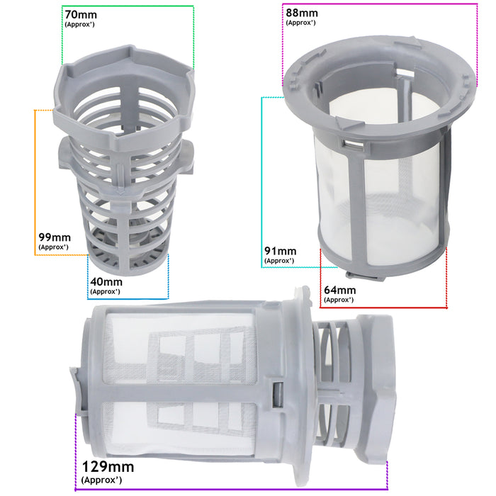 Micro Mesh Filter For CDA Dishwasher MW401‑0 PL WC140IN Central Drain Sieve 42035214