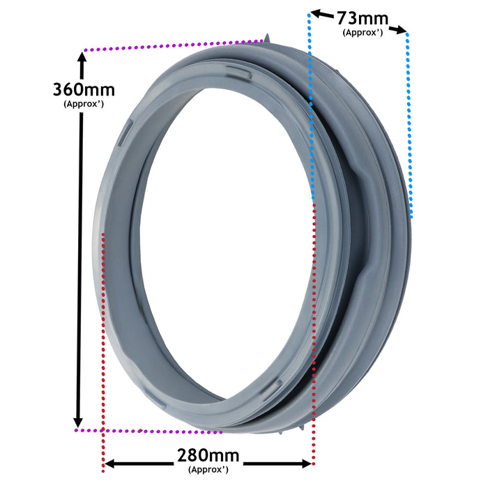 Rubber Door Seal Gasket For White Knight WM126V2 WM126VB2 Washing Machines 42195043
