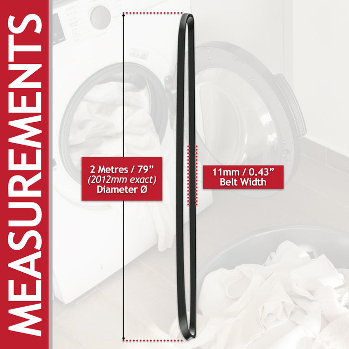 Poly-V Drive Belt for Caple TDF1100 Tumble Dryer (7PH2012 SH200, 42232588 / 42164399)