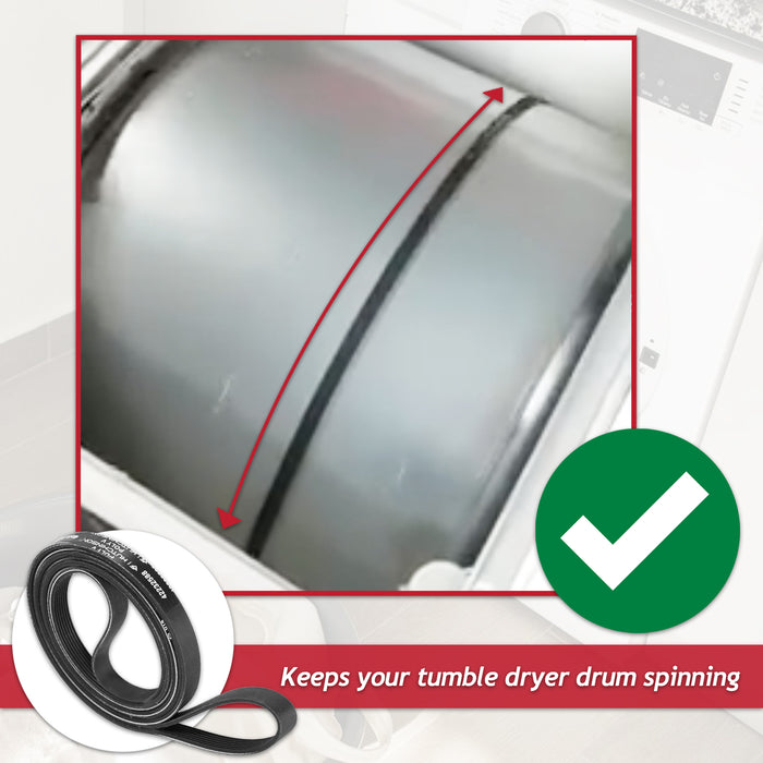 Poly-V Drive Belt for Caple TDF1100 Tumble Dryer (7PH2012 SH200, 42232588 / 42164399)