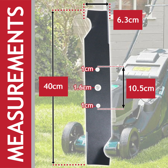 Hi Lift Metal Blade for Hayter Motif 432A 432C 432D 432E 432F 437H Lawnmower (40cm / 16")