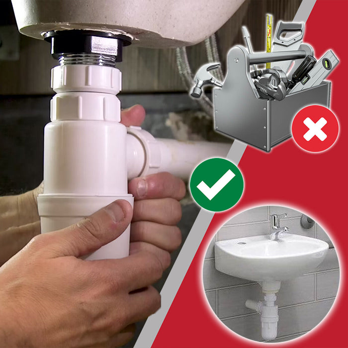 Telescopic Waste Bottle Trap 32mm 1.25" Basin Bidet Urinal Bathroom Kitchen Sink 75mm Seal