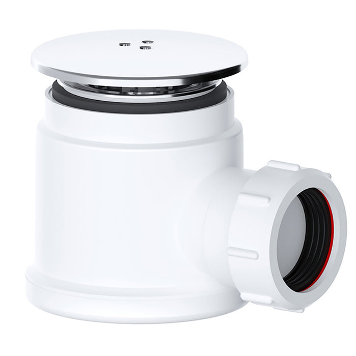 Shower Trap for 50mm Tray Plug Hole 40mm 1.5" Drain Waste Chrome Silver Dome Base Kit