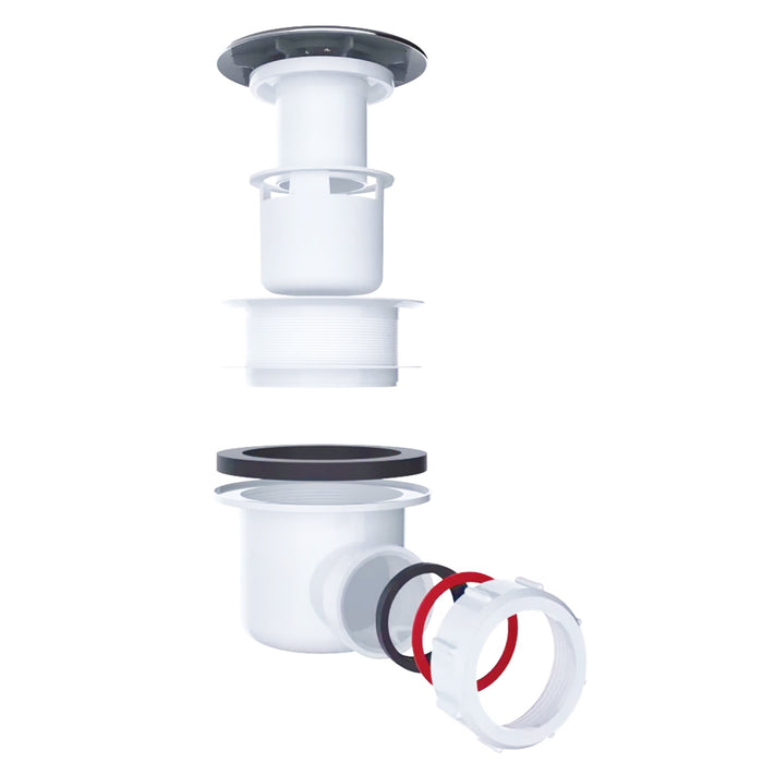 Shower Trap for 50mm Tray Plug Hole 40mm 1.5" Drain Waste Chrome Silver Dome Base Kit