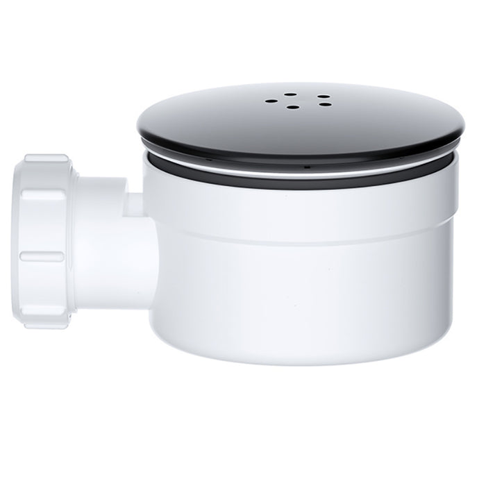 Shower Trap for 90mm Tray Plug Hole 1.5" Drain Waste Dome Base Kit (Black)