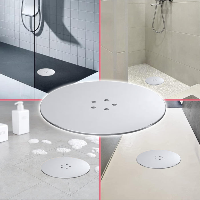 110mm Luxury Plug Cover for Shower Trap with 90mm Tray (Chrome Silver)