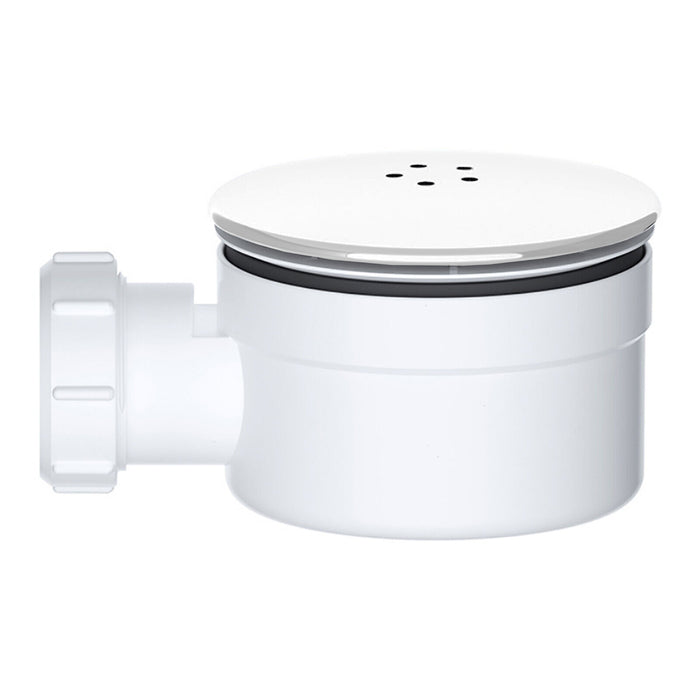 Shower Trap for 90mm Tray Plug Hole 1.5" Luxury Drain Water Waste Dome Base Kit (Matt White)