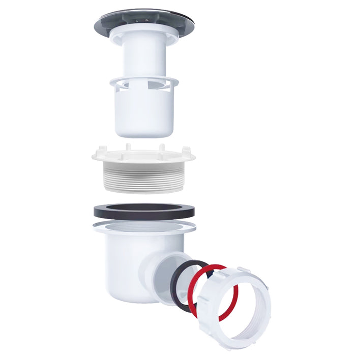 Shower Trap for 90mm Tray Plug Hole 1.5" Drain Waste Dome Base Kit (Chrome Silver)