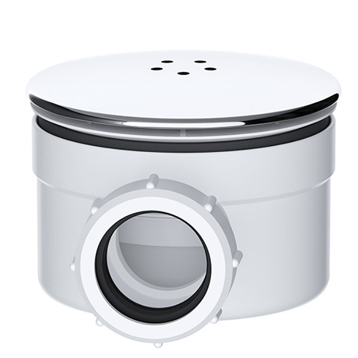 Shower Trap for 90mm Tray Plug Hole 1.5" Drain Waste Dome Base Kit (Chrome Silver)
