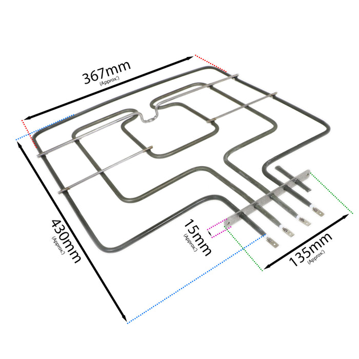 Upper Grill Element for Siemens Oven 2800w HB27 HB37 HB47 HB57 HB67 00771772