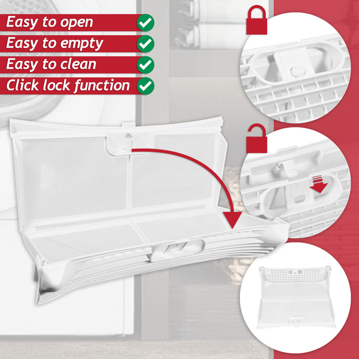 Lint Fluff Filter Mesh Screen Cage for Ignis ASC AWL Tumble Dryer (481248058322 / C00311293)