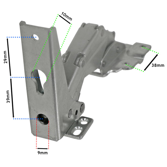 Integrated Door Hinge Pair for Whirlpool Fridge Freezer 3362 3363 5.0 41,5 (Top Upper / Lower)