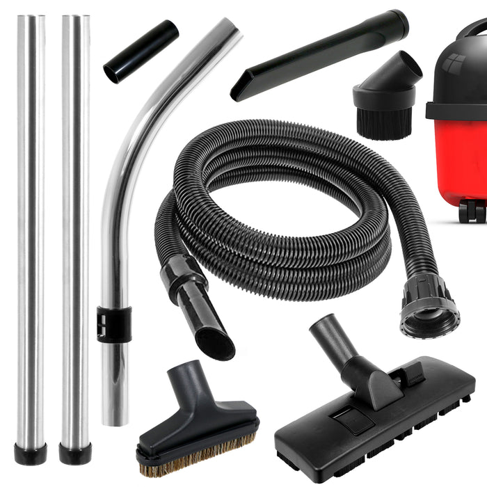 SPARES2GO 2.5m hose and tool kit for Numatic Henry Hetty vacuum – full kit overview