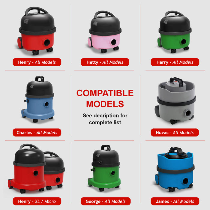 Compatible Numatic models for SPARES2GO hose kit – Henry, Hetty, Harry, James, Charles, George, Basil, Edward