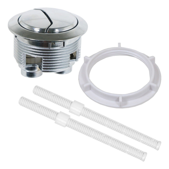 Toilet Dual Flush Button 48mm WC Cistern Chrome Plated 110mm Double Push Rod Kit