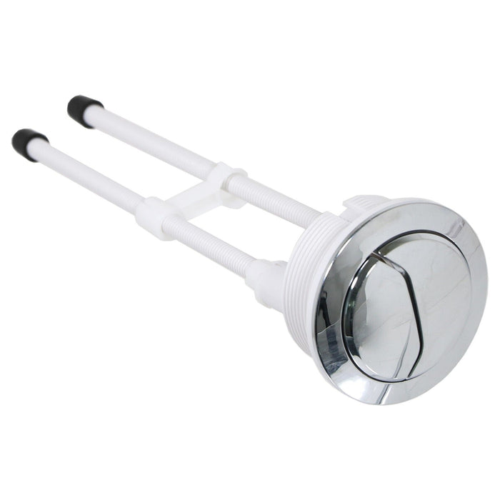 Toilet Dual Flush Button 58mm WC Cistern Chrome Plated 215mm Double Push Rod Kit