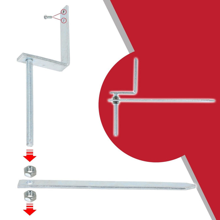 Gutter Rise & Fall Bracket Universal Galvanised Steel Adjustable Fascia Support Kit (Pack of 10)