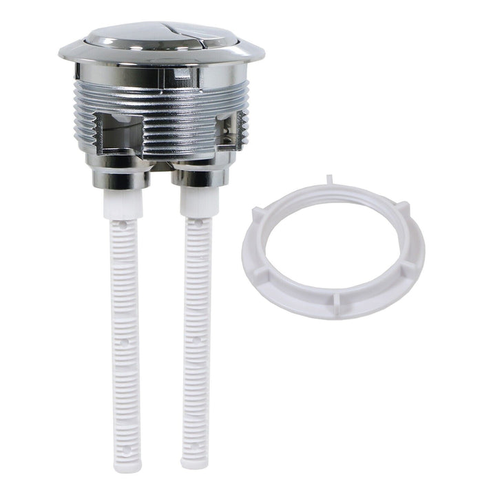 Toilet Dual Flush Button 48mm WC Cistern Chrome Plated 110mm Double Push Rod Kit