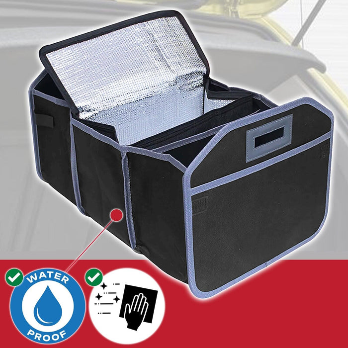 Car Boot Organiser Bag Removable Cooler Liner Collapsible Foldable Trunk Storage (Pack of 2, 550mm x 360mm x 300mm)