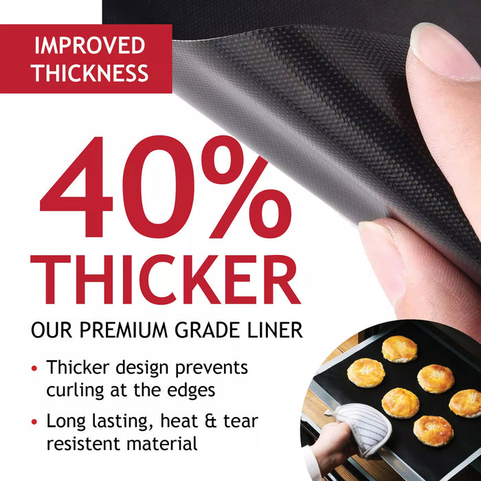 Oven Liner Sheet Non Stick Heavy Duty x 2 Trivet Mat Pan Dish Protector Lining