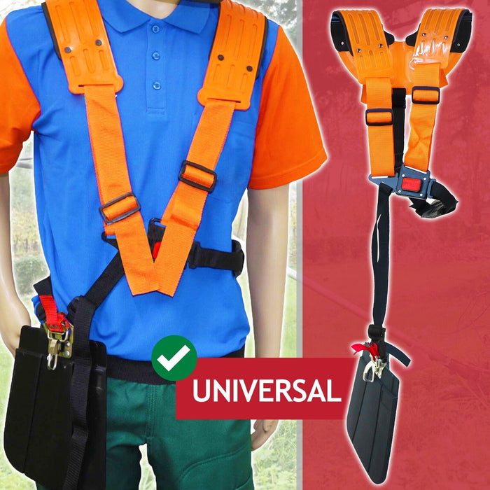 Double Harness for Mountfield Brushcutter Strimmer Trimmer Heavy Duty Padded Support (One Size)