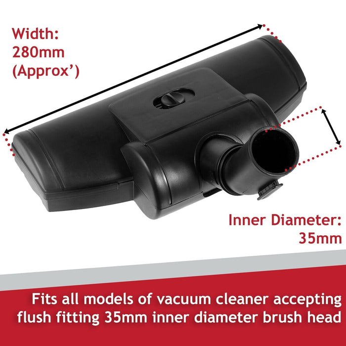 Vacuum Brush Head 35mm Universal Turbo Tool Wheeled Carpet Hard Floor