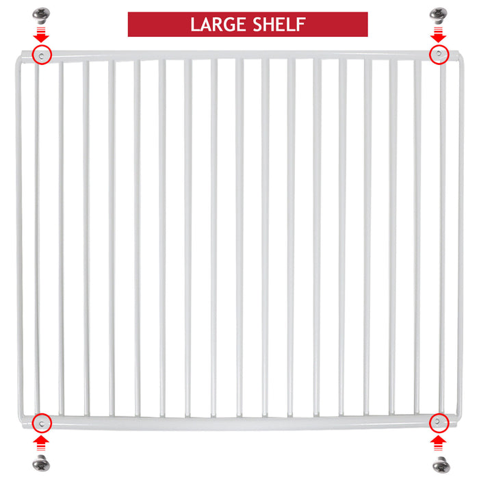 Universal Fridge Freezer Shelf Adjustable White Plastic Coated Extendable Arms (Large, 425mm - 670mm x 320mm)
