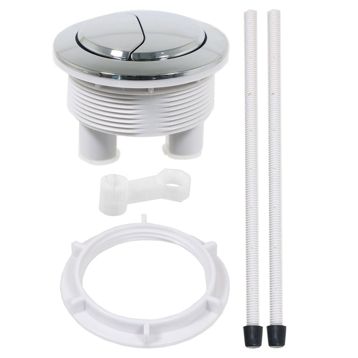 Toilet Dual Flush Button 58mm WC Cistern Chrome Plated 215mm Double Push Rod Kit