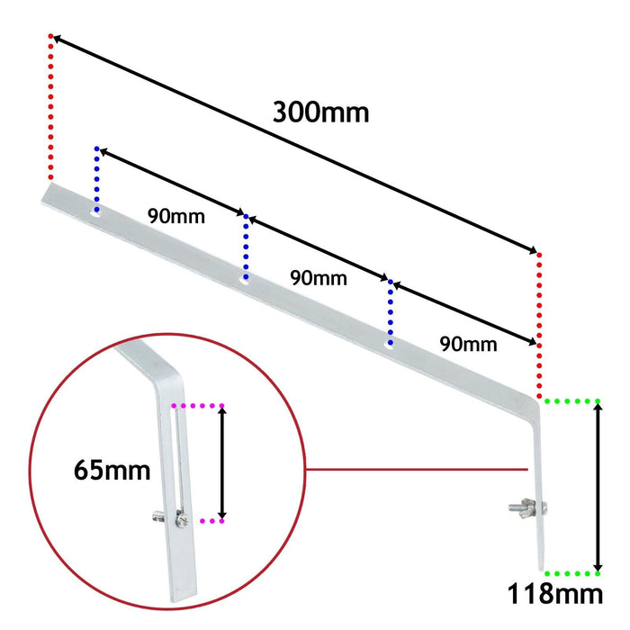 Gutter Top Rafter Bracket Universal Galvanised Steel Fascia Support Fixings (Pack of 10, 300mm)