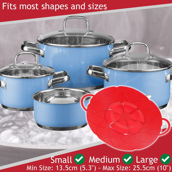 Pan Lid Spill Stopper Silicone Saucepan Pot Steamer Cover Anti Boiling Overflow Guard