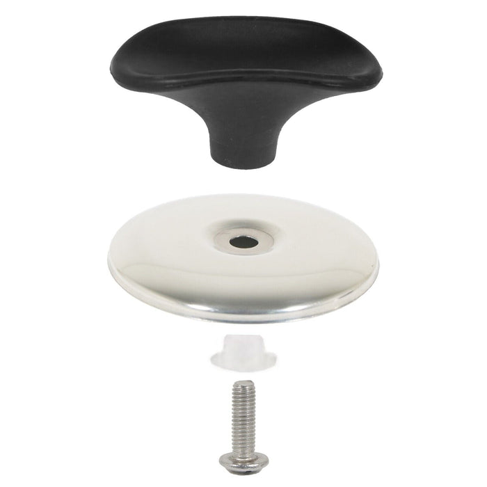 Universal Pan Lid Handle 6cm Saucepan Slow Cooker Steamer Pot Knobs (Black / Chrome Silver, Pack of 4)