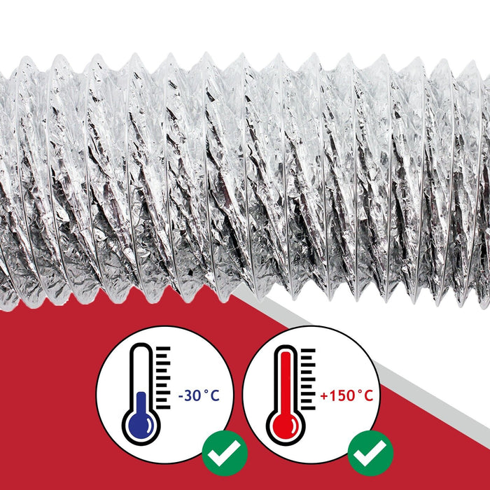 5m Aluminium Flexible Vent Hose Exhaust Pipe for Indesit Tumble Dryer 4" / 100mm Diameter